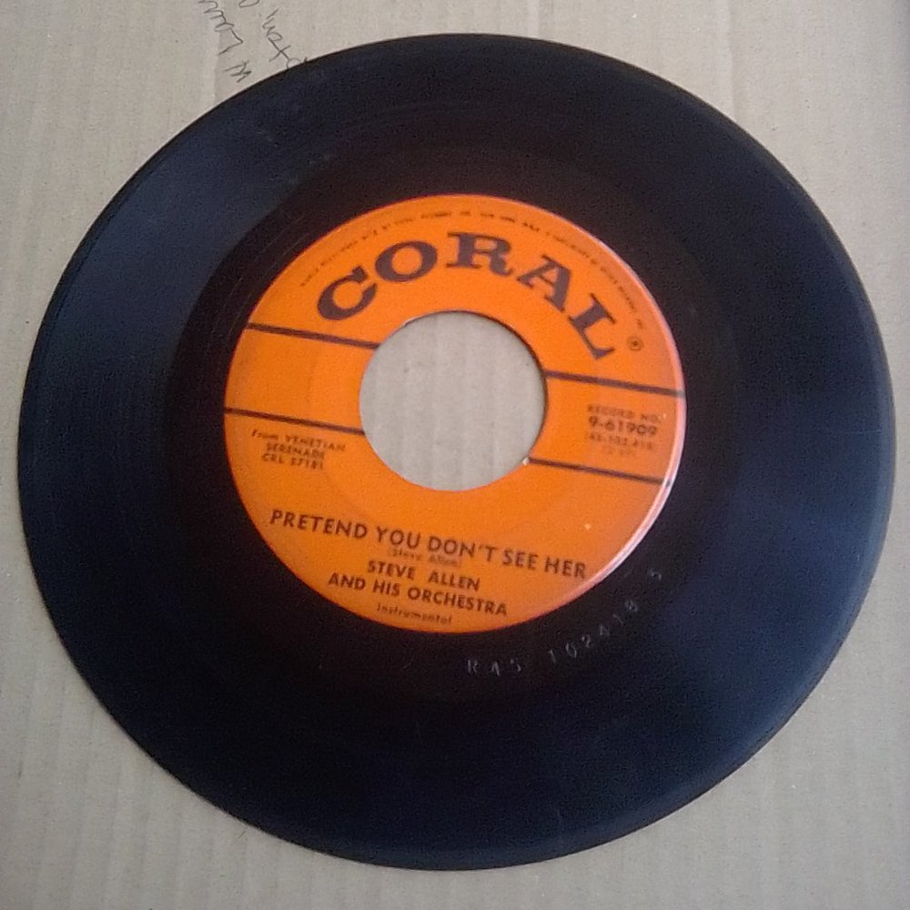 Steve Allen Old Vintage 45 Vinyl Record